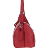 Real Leather Sports Holdall Bag with Shoulder Strap Red: PP-01-7