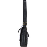 Sleek Leather Messenger Bag with Multiple Pockets Black: TL-004