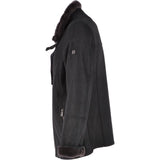 Leather Sheepskin Flying Jacket Black: Anton