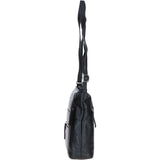 Versatile Leather Shoulder Bag Black: Bondoran