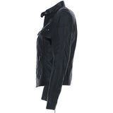 Leather Biker Jacket Black: G 2131