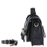 Stylish Ashwood Leather Medium Satchel Bag Black: Y-62