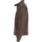 Ashwood Men's Leather Biker Jacket Aq Brown: 8055