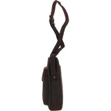 Tablet Friendly Medium Vintage Leather Body Bag Brown: Paddy