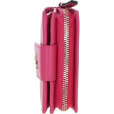 Ashwood Leather RFID Secure Wallet/Purse with Zip and Stud Closure Pink: X-30