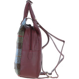 Ashwood Leather & Harris Tweed® Cloth Multi-Pocket Backpack Wine/Mcload: TW-66-17-WM