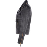 Women's Leather Biker Jacket Black/app: 2741