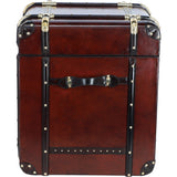 Luxury Handcrafted Leather Large Storage Trunk Chestnut: LF-152