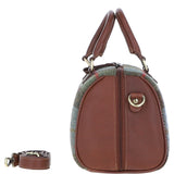 Ashwood Leather & Harris Tweed® Cloth Medium Barrel Bag Tan/Mcload: TW-62-02-TM