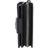 Ashwood Leather RFID Secure Wallet/Purse with Zip and Stud Closure Black: X-30