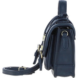 Stylish Ashwood Leather Small Satchel Bag Navy: Y-61
