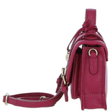 Stylish Ashwood Leather Small Satchel Bag Raspberry: Y-61