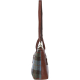 Versatile Ashwood Leather & Harris Tweed® Cloth Shoulder Bag Tan/Mcload: TW-22-02-TM