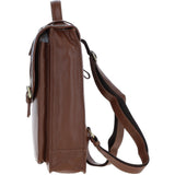 Ashwood Leather & Harris Tweed® Cloth Large Backpack with Twist Lock Tan/Mcload: TW-38-02-TM