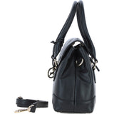 Premium Leather Shoulder Bag with Detachable Crossbody Strap Black: Y-56
