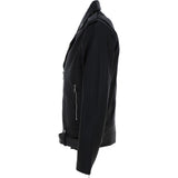 Brampton London Men’s Slim Fit  Real Leather Biker Jacket Black: BLM-191