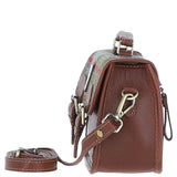 Ashwood Leather & Harris Tweed® Cloth Small Satchel Bag Tan/Mcload: TW-67-02-TM
