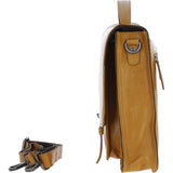 Ashwood Leather Unisex Large Crossbody Satchel Bag Mustard: P-63