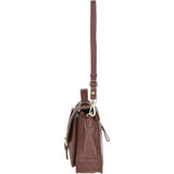 Ashwood Leather & Tweed Large Satchel Bag with Twist Lock Tan/Green Check: TW-35-10-TGNH