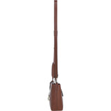 Leather Shoulder Bag with Detachable Crossbody Strap 2 Tone Tan: 64739
