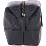 Mens Leather Washbag Black: Milo