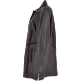 Women's Single Breasted Oversized Leather Coat Brown/ani: IVONNE 2