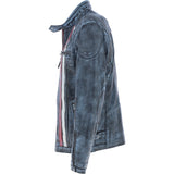 Leather Biker Jacket Blue/black: 2483