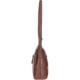Sleek Luxe Leather Shoulder Bag Cognac: Mourne