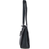 Designer Leather Shoulder Bag with Secure Zip Pocket Black: Bray
