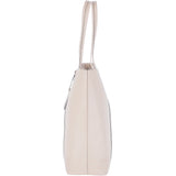 Women's Large Leather Shopper Tote Bag Panna Cota Cream : 61911
