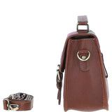 Ashwood Leather & Harris Tweed® Cloth Satchel Bag Tan/Purple: TW-68-13-TP