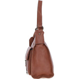 Vintage-Inspired Tan Leather Shoulder Bag: 52752