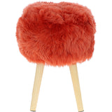 New Zealand Sheepskin Stool Burnt Orange: SHORT SHEEPSKIN STOOL