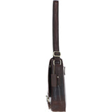 Classic A4 Leather Flap-Over Messenger Bag Brandy: Q-43