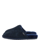 Fenland Classic Mens Suede Sheepskin Slippers Navy/navy