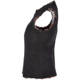 Reversible Suede And Leopard Print Sheepskin Gilet Leo/Brown: KB 709