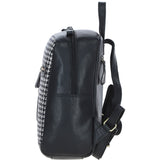 Authentic Ashwood Leather & Harris Tweed® Cloth Backpack Black/White: TW-28-12-BW