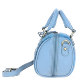 Ashwood Leather & Harris Tweed® Cloth Small Barrel Bag Baby-blue/Blue: TW-61-19-BB
