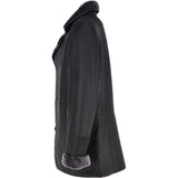 Luxury 4 Button Single Breasted  Sheepskin Coat Black: KE-223