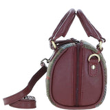 Ashwood Leather & Harris Tweed® Cloth Small Barrel Bag Wine/Mcload: TW-61-17-WM
