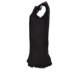 3/4 Length Toscana Suede Leather Gilet Black : Gerel