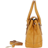 Premium Leather Shoulder Bag with Detachable Crossbody Strap Mustard: Y-56