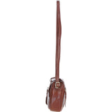 Leather Crossbody Bag with Adjustable Strap Cognac: Audrey