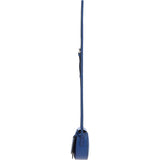 Real Leather Saddle Crossbody Bag Blue: 63753