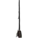 Ashwood Leather & Harris Tweed® Cloth Saddle Crossbody Bag with Twist Lock Brown/Green: TW-30-09-BG
