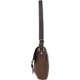 Fenland Canvas & Leather Crossbody Bag Brandy/green: FEN-753