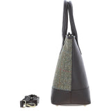 Ashwood Leather & Harris Tweed® Cloth Large Grab Bag Brown/Green: TW-64-09-BG