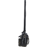 Leather Crossbody Bag with Adjustable Strap Black: Audrey