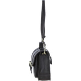 Elegance Satchel Leather Hangbag Brown: M-89