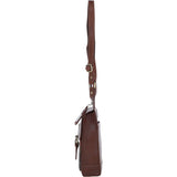 Ashwood Leather & Harris Tweed® Cloth Crossbody Bag Tan/Green/Red: TW-24-08-TR